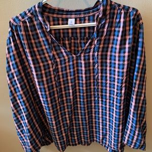 Old navy 3/4 length sleeve plaid shirt